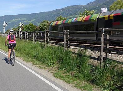On the Vinschgau Valley cycle path