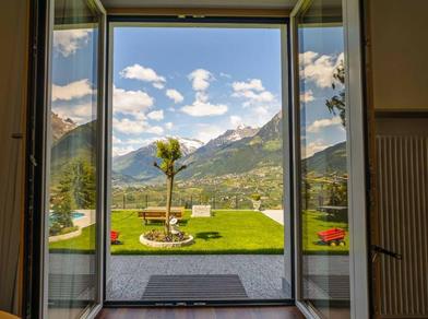 View on the garden and the mountains