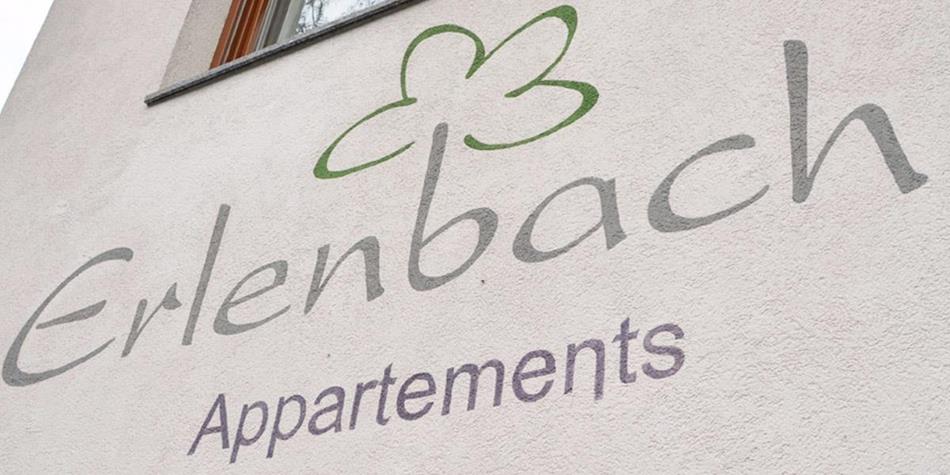 Die Fassade der Erlenbach Appartements